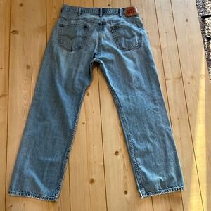 Levi's Men 569 Loose Straight Blue Light Wash Denim Jeans 38x34 Distressed 38x30